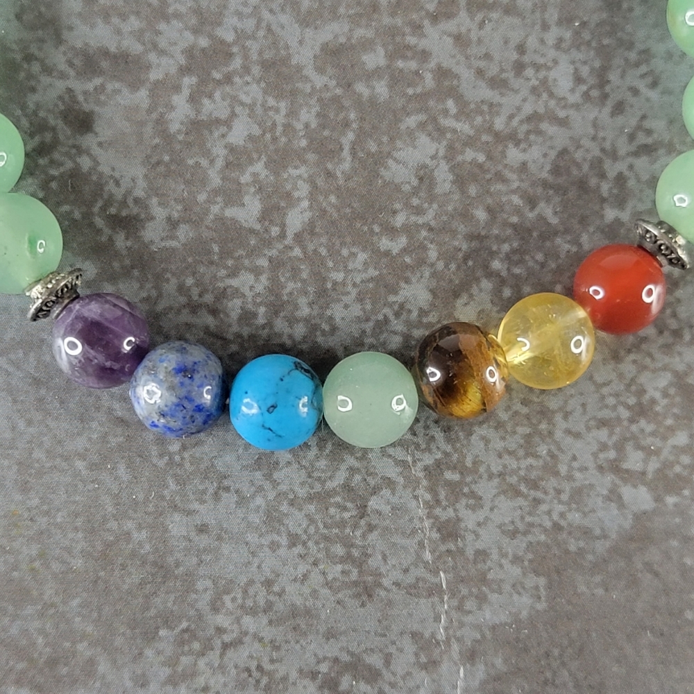 Aventurine Gemstone Lapis Amethyst Tigers Eye Citrine Quartz Bracelet Meditation - Picture 4 of 4